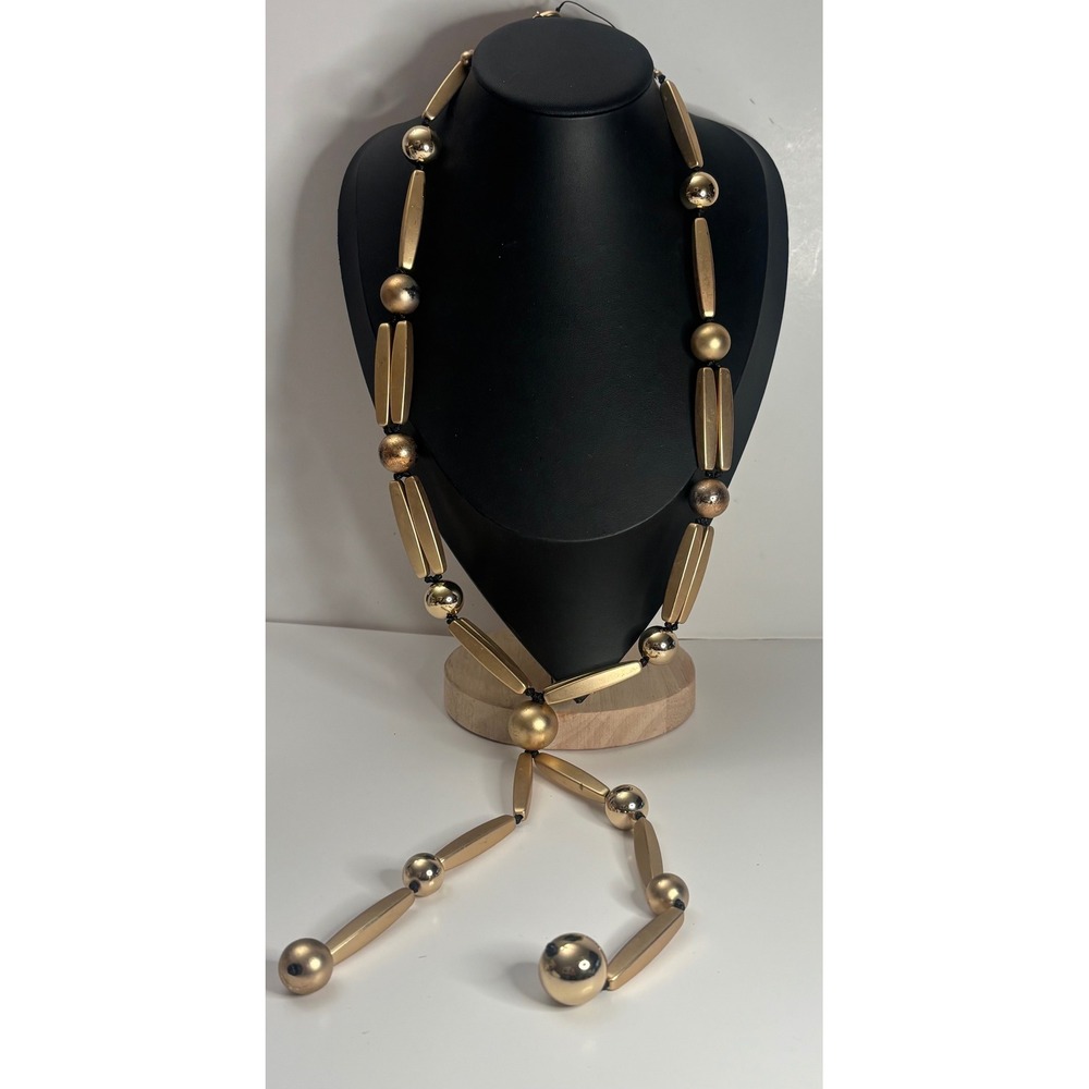 Vintage Chico's 1990s Necklace Chunky Bead Y Drop Lariat Heavy